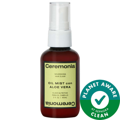 Ceremonia Hair Oil Mist con Aloe Vera - Nourishing, Non-Greasy Hair Shine for Dry, Frizzy Hair - Vegan, Gluten-Free, Cru