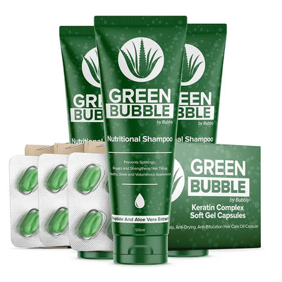 Beauty Care Bag Green Bubble Hair Growth Set by Bubbly (Pack of 3)