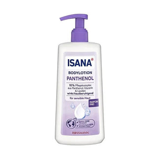Isana Body Lotion with Panthenol and Glycerin - Moisturizing, Vegan, Eco-Friendly Packaging Isana Body Lotion - Moisturizing & Vegan Skincare body lotion, moisturizing lotion for dry skin, sensitive skin care, vegan body care, eco-friendly skincare packaging, panthenol, glycerin, plant-based lipids, dermatologically tested, non-greasy texture, recycled plastic packaging, dry skin relief, hydration, skincare routine, natural ingredients, cruelty-free, sustainable beauty
