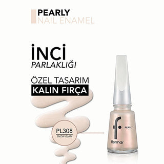 Flormar Pearly Nail Polish: Long-Lasting, High Pigment Shimmering Color for Elegant Nails - Snow Glam Flormar Pearly Nail Polish: Shimmer, Long-Lasting Color Pearly nail polish, Shimmer nail polish, Long-lasting nail polish, High pigment nail polish, Flormar nail polish, Sedefli oje, Glitter nail polish, Pearly finish nail color, Shimmering nail paint, nail polish, nail color, shimmering nail polish, long lasting nail color, gift for her, nail designs, Flormar, Sedefli oje, 6-day nail polish, pearly finish,