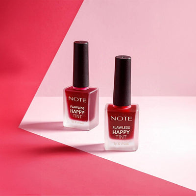 Note Cosmetics Flawless Happy Tint Lip & Cheek - Wild Cherry Pink: Natural Liquid Blush & Lip Stain for Radiant, Multi-U