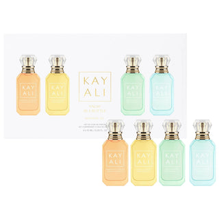KAYALI Vacation In A Bottle Mini Perfume Set: Travel Fragrance Set with Orange Blossom, Lemon Sugar, Sweet Banana & Ylang Coco - Luxury Scent Layering KAYALI Mini Perfume Set: Travel Fragrance & Scent Layering mini perfume set, travel fragrance set, perfume sample set, fragrance layering set, vacation perfume set, designer perfume set, gift perfume set, fragrance gift set, KAYALI perfume, travel perfume, fragrance samples, perfume layering, women's perfume, luxury perfume, perfume gifts, gift for her, trave