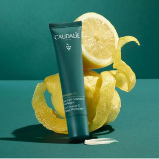 caudalie vinergetic 3 in 1 c vitamin moisturizer 40 ml front, caudalie vinergetic moisturizer texture, caudalie packaging and application Caudalie Vinergetic 3 in 1 C Vitamin Moisturizer - 40 ml Caudalie Vinergetic 3 in 1 C Vitamin Moisturizer - 40 ml caudalie, moisturizer, vitamin-c, skincare, vegan, hydrating, anti-fatigue, daily-use, all-skin-types, ai-generated