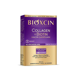 Bioxcin Collagen & Biotin Volumizing Shampoo for Thin Hair - Hypoallergenic, Paraben-Free, Strengthens and Thickens Hair Bioxcin Collagen Shampoo for Thin Hair - Strengthens & Thickens Collagen Shampoo, Biotin Shampoo for Hair Loss, Hypoallergenic Hair Care, Paraben-Free Shampoo, Volumizing Shampoo for Thin Hair, Hair Strengthening Shampoo, Shampoo for Sensitive Scalps, Hair Loss Prevention Shampoo, Dermatologically Tested Shampoo, Chemical-Free Hair Care, Hair Care for Women, Hair Care for Men, Gifts for H