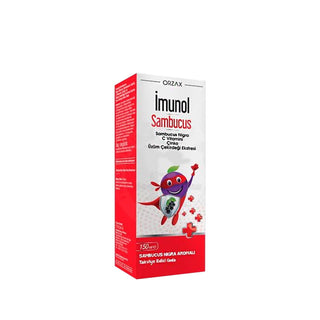 Orzax İmunol Sambucus Cherry Flavored Immune System Support Syrup - Natural Immune Booster, 5.07 fl oz Orzax İmunol Sambucus Syrup - Natural Immune Support Immune system support syrup, Sambucus syrup, Natural immune booster, Cherry flavored syrup, Orzax İmunol, Immune health, Natural health products, Health supplements, Cold and flu prevention, Cherry flavored immune support