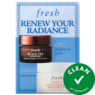 Fresh Renew Your Radiance Set: Anti-Aging Eye Cream & Lotus Moisturizer for Dark Circles, Fine Line Reduction & Skin Radiance Fresh Radiance Set: Anti-Aging Eye Cream & Lotus Moisturizer anti-aging skincare set, eye cream for dark circles, lotus moisturizer, fine line reduction, skin radiance set, clean beauty skincare, retinol alternative eye cream, youth preserve moisturizer, skincare set, anti-aging, moisturizer, eye cream, dark circles, fine lines, skin radiance, clean beauty, retinol alternative, lotus