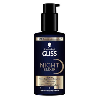 Gliss Night Elixir Hair Repair Serum for Dry & Damaged Hair - Overnight Treatment with HAPTIQ Technology Gliss Night Elixir Hair Repair Serum - Overnight Treatment Hair repair serum, Overnight hair treatment, Dry hair care, Damaged hair repair, Gliss Night Elixir, Hair care for dry hair, Hair nourishment, Hair repair, Advanced hair care, HAPTIQ Technology, Black Pearl Extract, Hair serum, Overnight hair repair, Hair treatment, Hair care products