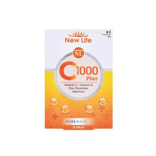 New Life Vitamin C-1000 Plus Dietary Supplement for Immune System Support - 30 Capsules New Life Vitamin C-1000 Plus Immune Support Supplement Dietary Supplement, Vitamin C Supplement, Vitamin D Supplement, Zinc Supplement, Selenium Supplement, Immune System Support, Health Supplement, Vitamin C, Vitamin D, Zinc Picolinate, Selenium, Citrus Bioflavonoids, Health and Wellness, Immune Health, Dietary Support