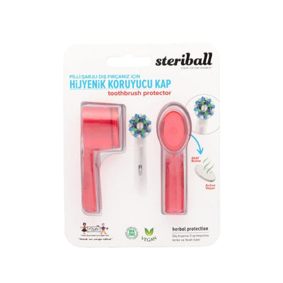 Steriball Hygienic Toothbrush Holder Red - Protects Your Toothbrush from Bacteria, Compatible with Steriball Electric To