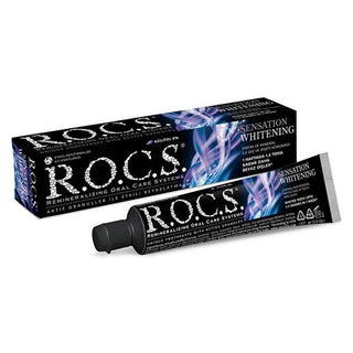 R.O.C.S. Whitening Toothpaste Sensation - Natural, SLS & Fluoride Free, 2.54 fl oz R.O.C.S. Whitening Toothpaste - Natural & SLS Free whitening toothpaste, natural toothpaste, SLS free toothpaste, fluoride free toothpaste, sensitive teeth friendly, oral care, natural oral care, whitening oral care, healthy smile, gentle toothpaste, chemical-free toothpaste, plaque removal, teeth whitening, smile enhancement, R.O.C.S., cosmetic toothpaste, non-irritating toothpaste
