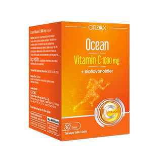 Orzax Ocean Vitamin C 1000 mg Supplement - Boost Immune System Support & Overall Health - 30 Tablets Orzax Vitamin C 1000 mg - Immune Support Supplement Vitamin C Supplement, Immune System Support, High Dose Vitamin C, Health Supplements, Dietary Supplements, Immune Health, Vitamin C Tablets, Health and Wellness, Supplement, Immunity Booster