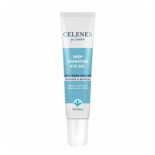 celenes thermal eye care gel packaging, celenes eye gel application on skin, celenes eye care gel ingredients Celenes Thermal Eye Care Gel - Deep Hydration | 15 ml Celenes Eye Care Gel - Deep Hydration | 15 ml celenes, eye-care-gel, deep-hydration, dark-circle-treatment, anti-aging, thermal-water, skincare, eye cream, moisturizing-gel, ai-generated