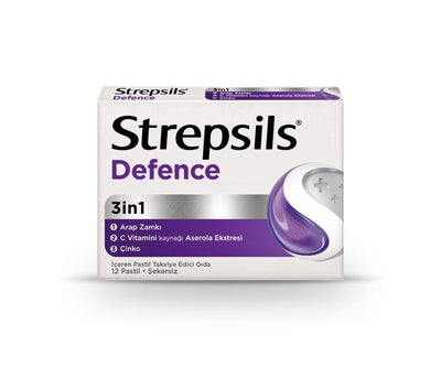Strepsils Defence Throat Pastilles with Vitamin C and Zinc for Immune Support - Soothe Throat Discomfort