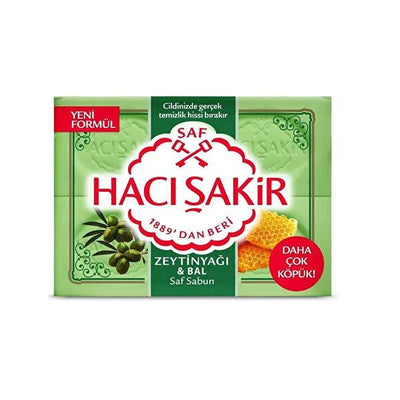 Hacı Şakir Hacõ _akir Olive Oil & Honey Bar Soap: Natural Moisturizing Turkish Soap for Dry Skin (4 x 150g)