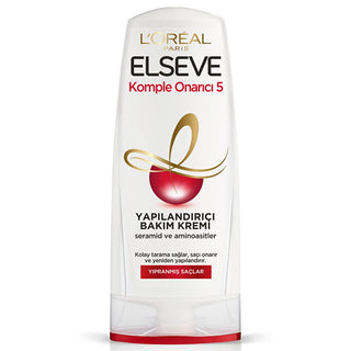 Loreal Paris Elseve: Komple Onarıcı 5 Hair Conditioner - Repairs & Strengthens Damaged Hair, Detangles, Bio Seramid Treatment - 12.17 fl oz Loreal Elseve Hair Conditioner: Repair Damaged Hair Fast hair conditioner, damaged hair repair, hair strengthening, easy combing conditioner, Elseve hair care, Bio Seramid hair treatment, hair damage solution, hair reconstructing cream, affordable hair repair, hair detangling conditioner, hair repair, hair treatment, detangling, split ends, breakage, dryness, dullness, 
