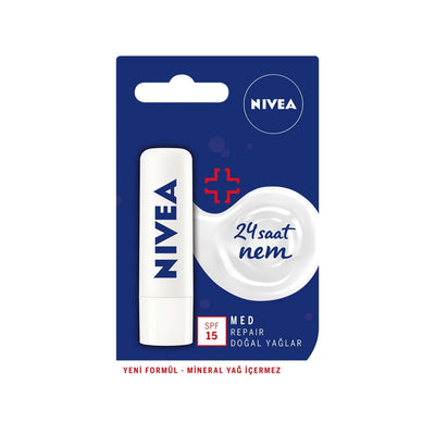 Nivea Med Repair Lip Care Cream - Intensely Moisturizing for Dry, Chapped Lips - 4.8g