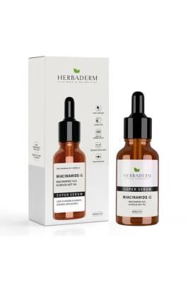 Herbaderm Niacinamide-G Super Serum 30ml - Anti-Aging, Brightening, and Acne-Prone Skin Care Herbaderm Niacinamide-G Super Serum - Anti-Aging & Brightening Niacinamide serum, Glycolic Acid skincare, Anti-aging serum, Acne-prone skin care, Chemical-free skincare products, Skincare for hyperpigmentation, Brightening serum, Anti-aging skincare, Sensitive skin care, Natural skincare products, Organic skincare options, Skincare routine, Nighttime skincare, Serum for dark spots, Hyperpigmentation treatment