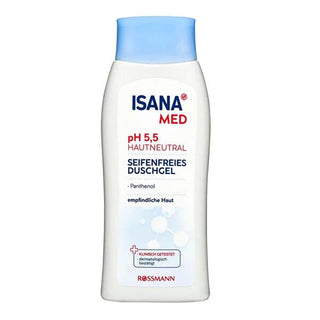 Isana pH 5.5 Shower Gel - Gentle, Microplastic-Free Cleansing for Sensitive Skin - 8.45 fl oz Isana pH 5.5 Shower Gel for Sensitive Skin - 8.45 fl oz shower gel, pH balanced skin care, sensitive skin care, microplastic-free cosmetics, dermatologically approved products, gentle cleansing, eco-friendly cosmetics, natural sea minerals, soap-free cleansing