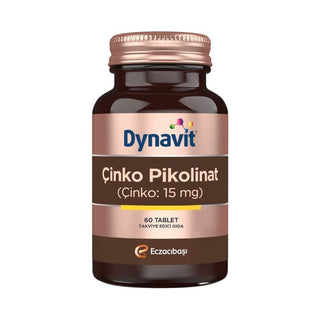 Dynavit Zinc Supplement Çinko Pikolinat 60 Tablets - Supports Immune System Health Dynavit Zinc Supplement - Boost Immune Health Zinc Supplement, Çinko Pikolinat, Zinc Picolinate, Dietary Supplement, Immune System Support, Health Supplements, Family Supplements, Immune Health, Wellness Products, Dietary Zinc, Zinc Tablets, Health and Wellness
