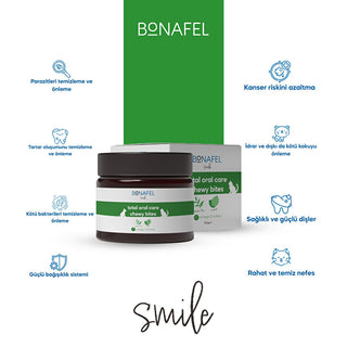 Bonafel Pet Dental Chews for Cats and Dogs - Natural Oral Health Supplement with Green Tea, Mint, and Omega 3-6 Bonafel Pet Dental Chews - Natural Oral Health for Cats & Dogs Pet dental chews, Oral health for cats and dogs, Natural pet dental care, Dental health supplements for pets, Pet oral hygiene products, Green Tea, Mint, Omega 3-6, Salmon Oil, Probiotics, Cat dental care, Dog dental care, Natural pet supplements