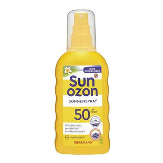 Sunozon Sunscreen Spray SPF 50 for Sensitive Skin: High UVA UVB Protection, Water Resistant, Anti-Aging, Dermatologically Tested - 200ml Sunozon SPF 50 Sunscreen: Sensitive Skin UVA/UVB Protection sunscreen spray spf 50, sunscreen for sensitive skin, high protection sunscreen, water resistant sunscreen, anti aging sunscreen, uva uvb protection, sun protection for face and body, dermatologically tested sunscreen, Sunozon sunscreen, sunscreen with Dragosine, sunscreen, sunblock, sensitive skin, high SPF, UVA 