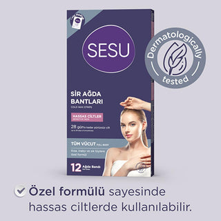 Sesu Sensitive Skin Wax Strips - Gentle Hair Removal for Short Hair, Easy to Use, Sugar-Free Formula Sesu Sensitive Skin Wax Strips - Gentle & Easy Hair Removal sensitive skin wax strips, easy hair removal, sugar-free wax, gentle hair removal for sensitive areas, wax strips for short hair, Sesu, hair removal for women, sensitive skin care, waxing strips, body hair removal, smooth skin, hair removal solution, beauty products for sensitive skin