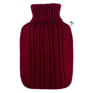 Hugo Frosh Hot Water Bag with Braided Claret Red Cover