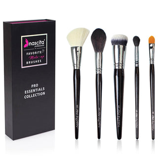 Nascita Best of Pro Makeup Brush Set - 5 Piece Professional Cosmetic Brushes for Flawless Application Nascita Pro Makeup Brush Set - 5 Piece makeup brush set, professional makeup tools, synthetic bristle brushes, beauty accessories, cosmetic brushes, Nascita, makeup, beauty, cosmetics, brush set, 5 piece, angled blush brush, spotlight duster brush, kabuki brush, tapered blending brush, concelear brush