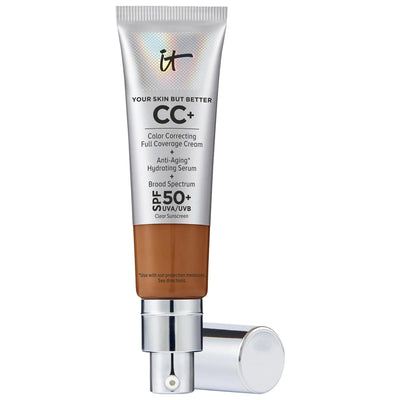 IT Cosmetics CC+ Cream Full Coverage Foundation SPF 50+ - Color Correcting, Anti-Aging, Hydrating - Achieve Flawless Ski