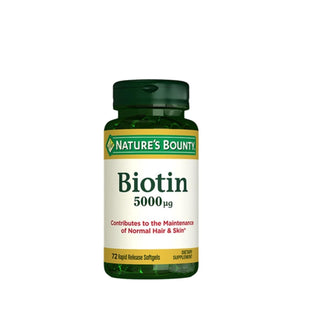 Nature's Bounty Biotin 5000 mcg Supplement for Hair, Skin, and Nail Health - 72 Capsules Nature's Bounty Biotin 5000 mcg - Hair, Skin & Nail Supplement biotin supplement, 5000 mcg biotin, Nature's Bounty biotin, hair growth supplement, skin and nail health support, dietary supplement, beauty supplement, hair care, skin care, nail care, wellness, health supplement
