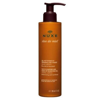 Nuxe Reve De Miel: Gentle Face Cleansing & Makeup Removing Gel - Natural, Soothing, for Dry & Sensitive Skin (200ml) Nuxe Reve De Miel: Gentle Cleansing Gel for Dry, Sensitive Skin face cleansing gel, makeup removing gel, dry skin cleanser, sensitive skin cleanser, natural face cleanser, honey face cleanser, gentle makeup remover, Nuxe Reve De Miel, facial cleansing gel for sensitive skin, natural makeup remover for dry skin, face wash, cleanser, makeup remover, dry skin, sensitive skin, natural skincare, h