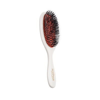 Mason Pearson BN3 Ivory Nylon Bristle Hair Brush - Gentle Detangling, Portable Luxury Hair Care Tool