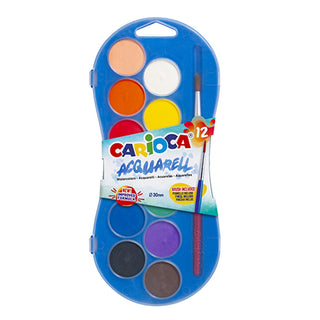 Carioca Watercolor Paint Set - 12 Vibrant Colors, Washable Art Supplies for Kids & Artists Carioca Watercolor Paint Set - 12 Vibrant Colors watercolor paint set, washable art supplies, children's art materials, portable painting set, vibrant colors, art supplies for kids, easy cleanup art, Carioca, art class supplies, home art projects