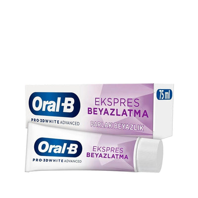 Oral-B 3D White Advanced Express Whitening Toothpaste - Brightens Teeth, 75ml