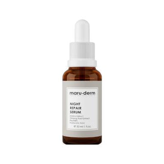 maruderm night repair serum 30 ml bottle, close-up of maruderm night repair serum application, maruderm night repair serum displayed with ingredients Maruderm Night Repair Serum - Skin Renewal Formula | 30 ml Maruderm Night Repair Serum - Skin Renewal Formula | 30 ml maruderm, night-repair-serum, skin-renewal, skincare, anti-aging, moisturizing, hyaluronic-acid, retinol, vitamin-e, ai-generated