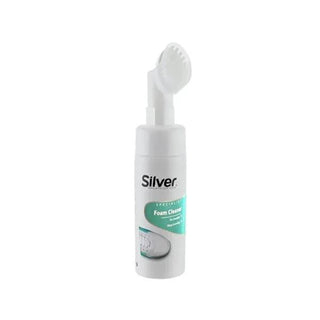 Silver Shoe Cleaning Foam with Brush - 150ml, Gentle on Fabric, Leather, Suede & Nubuck Silver Shoe Cleaning Foam - Gentle on Fabric, Leather, Suede shoe cleaning foam, sneaker cleaning, leather care, suede cleaning, shoe maintenance, fabric cleaning, nubuck cleaning, shoe care, cleaning solution, brush cleaning, gentle cleaning, effective cleaning