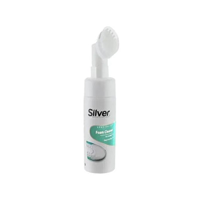 Silver Shoe Cleaning Foam with Brush - 150ml, Gentle on Fabric, Leather, Suede & Nubuck