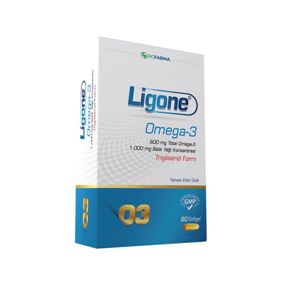 Ligone Omega-3 Fish Oil Capsules - 60 Count, EPA & DHA Supplement for Heart Health