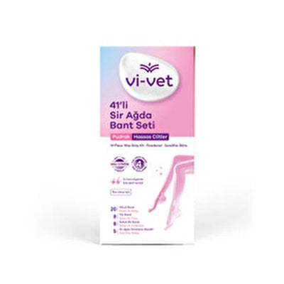 Vivet Powdered Wax Strips 41-Count: Natural Resin, Sugar-Free Hair Removal for Body, Face & Armpits - Dermatologically T
