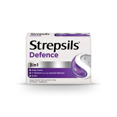 Strepsils Defence: Sugar-Free Throat Lozenges with Vitamin C & Zinc - Sore Throat Relief & Immune Support