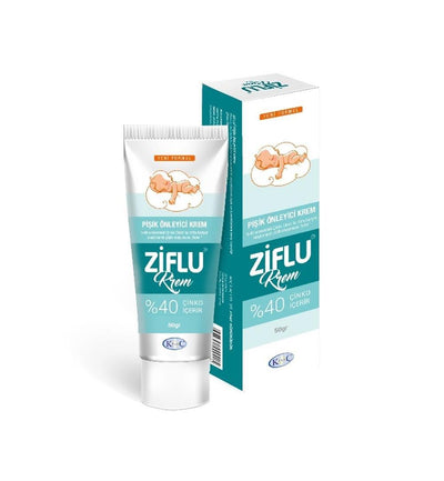 Ziflu Diaper Rash Cream - 40% Zinc Oxide for Baby & Adult Skin Irritation Relief