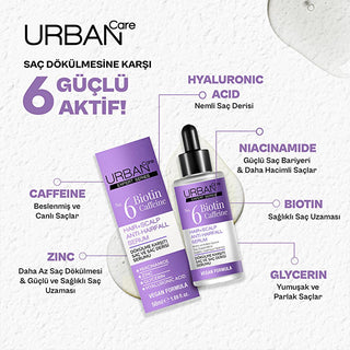 Urban Care Expert: Biotin Caffeine Anti Hair Loss Serum - Boost Hair Growth, Thickness & Volume | Vegan, Dermatologically Tested Urban Care Biotin Caffeine Serum: Anti Hair Loss & Hair Growth hair growth serum, anti hair loss serum, biotin caffeine serum, hair thickening serum, vegan hair serum, hair strengthening serum, hair serum for thinning hair, hair volume serum, hair serum for hair loss, dermatologically tested hair serum, hair loss treatment, hair growth, biotin, caffeine, niacinamide, hyaluronic ac