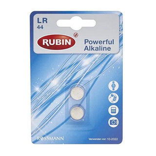Rubin LR44 Alkaline Button Cell Batteries 1.5V, Pack of 2 - Reliable Power for Watches, Hearing Aids & Small Devices Rubin LR44 Alkaline Batteries 1.5V - Reliable Power LR44 Batteries, Alkaline Button Cell Batteries, 1.5V Batteries, Rubin Batteries, Replacement Batteries for Small Devices, Watches Batteries, Hearing Aids Batteries, Calculator Batteries, Alkaline Batteries, Button Cell Batteries, Small Device Batteries, Reliable Power Source