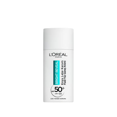 Loreal Paris Bright Reveal SPF 50+ Anti-Dark Spot Facial Sunscreen - Daily Protection & Even Skin Tone, Fluid Texture, 1