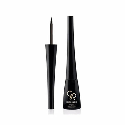 Golden Rose Dipliner Black Liquid Eyeliner - Precise, Easy Apply, Black Color - 1 Piece