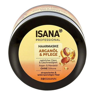 Isana Professional Argan Oil Hair Mask: Deep Conditioner for Dry, Damaged Hair | Silicone & Microplastic-Free, Vegan - 8.45 fl oz Isana Argan Oil Hair Mask: Vegan, Dry & Damaged Hair Repair argan oil hair mask, hair mask for dry hair, hair mask for damaged hair, vegan hair mask, silicone free hair mask, microplastic free hair mask, deep conditioning hair treatment, argan oil hair treatment, hair mask for shine, hair mask for split ends, hair mask, argan oil, almond oil, dry hair, damaged hair, split ends, f