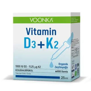 Voonka Vitamin D3+K2 Dietary Supplement Liquid - 25ml Bottle, Supports Bone Health & Immune Function Voonka Vitamin D3+K2 Liquid Supplement Vitamin D3 supplement, Vitamin K2 supplement, Dietary supplement for adults, Liquid vitamin formulation, Preventive healthcare products, Bone health support, Immune function support, Cardiovascular health, Health and wellness, Dietary supplements, Vitamin supplements, Liquid supplements