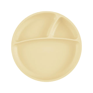 oi-oi-vacuum-plate-yellow, oi-oi-mellow-yellow-unattached-plate, oi-oi-mamma-plate-with-food OiOi Vacuum Plate - Mellow Yellow | 19 cm OiOi Vacuum Plate - Mellow Yellow | 19 cm oi-oi, vacuum-plate, baby-tableware, silicone-plate, mealtime-safety, fine-motor-skills, parenting, 6-months-plus, mellow-yellow, ai-generated