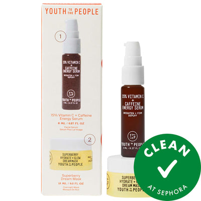 Youth Stacks: Brighter Tomorrow Duo - Vitamin C Serum & Hydrating Night Mask for Glowing, Even Skin - Vegan, Cruelty-Fre