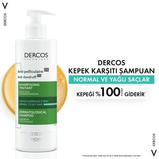 Vichy Dercos Anti-Dandruff Shampoo: Salicylic Acid & Octopirox Treatment for Oily Hair, Itchy Scalp Relief - Paraben Free, 13.2 fl oz Vichy Dercos Anti-Dandruff Shampoo - Oily Hair & Itch Relief anti-dandruff shampoo, shampoo for oily hair, paraben-free shampoo, dandruff treatment, itchy scalp relief, salicylic acid shampoo, seboregulation shampoo, Vichy Dercos shampoo, kepek karşıtı şampuan, shampoo for seborrheic dermatitis, anti dandruff, oily hair, paraben free, itchy scalp, salicylic acid, seboregulati